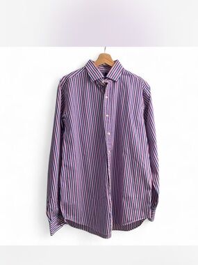 Polo Ralph Lauren regent classic fit shirt men’s large blue pink stripe 90s